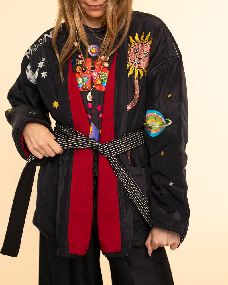 Karma Silk Kimono | Navy