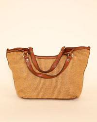 Straw Shopping Bag | Natural/Cognac