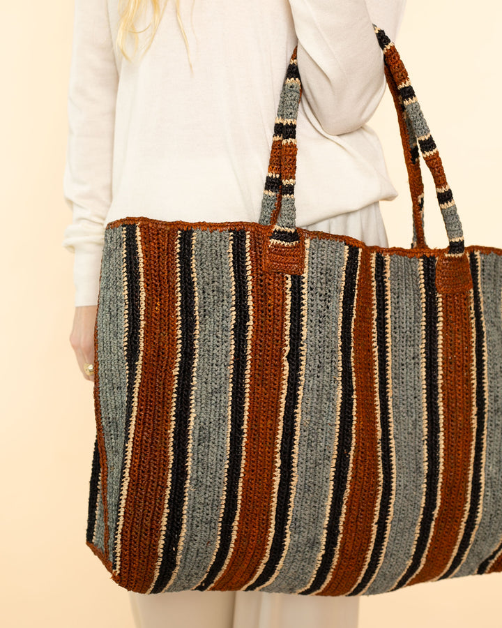 Raffia Weekender Bag | Roadside Tobacco Mix