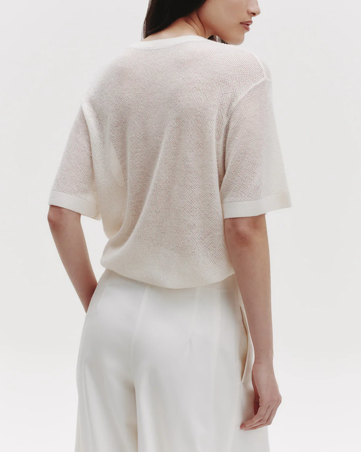 Knit Big Boy Tee w/ Pointelle | Ivory