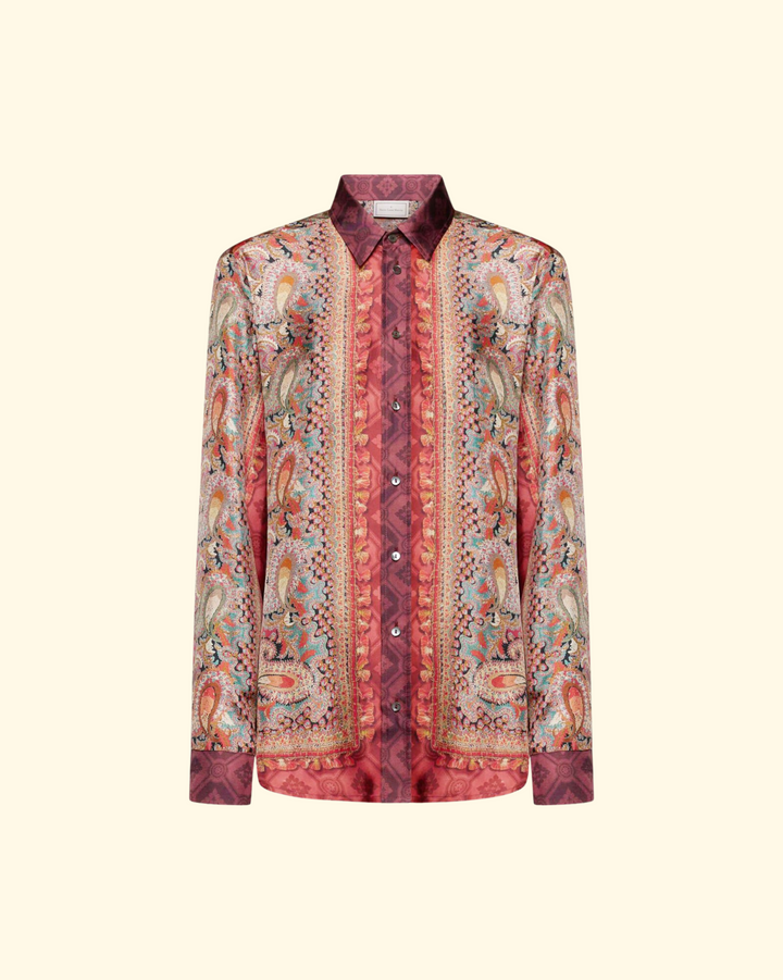 Aloe Long Sleeve Shirt  | Red Multi Color