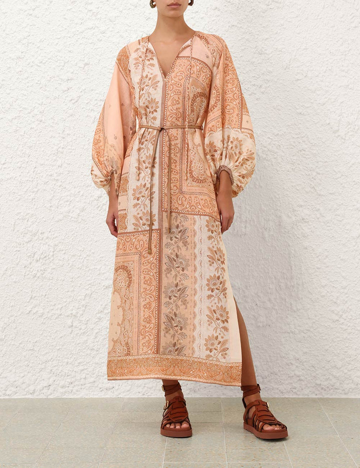Lucky Tunic Midi Dress | Peach Bandana