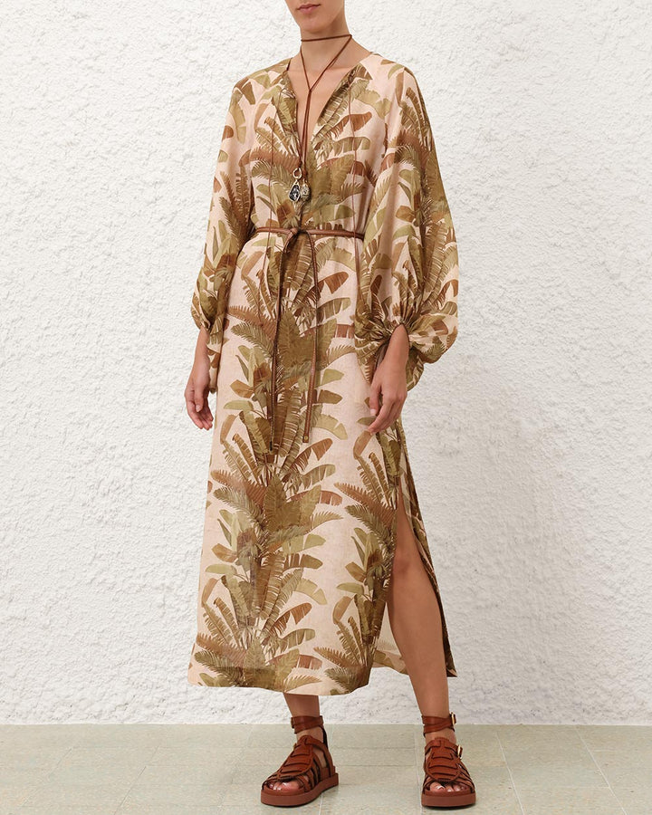 Ascension Midi Dress | Green Palm