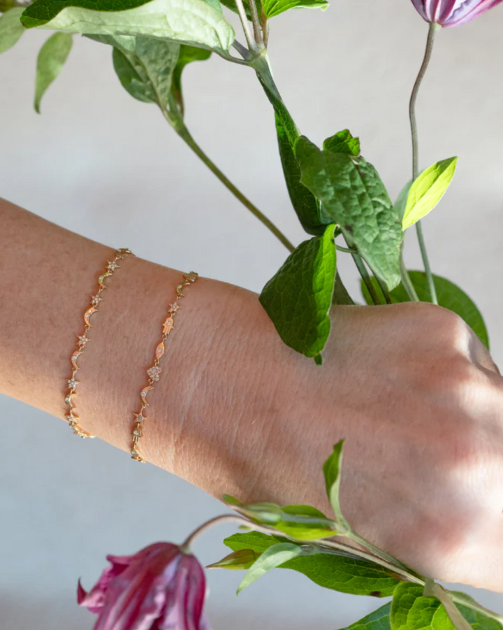 Moon and Star Bracelet | 14k Yellow Gold