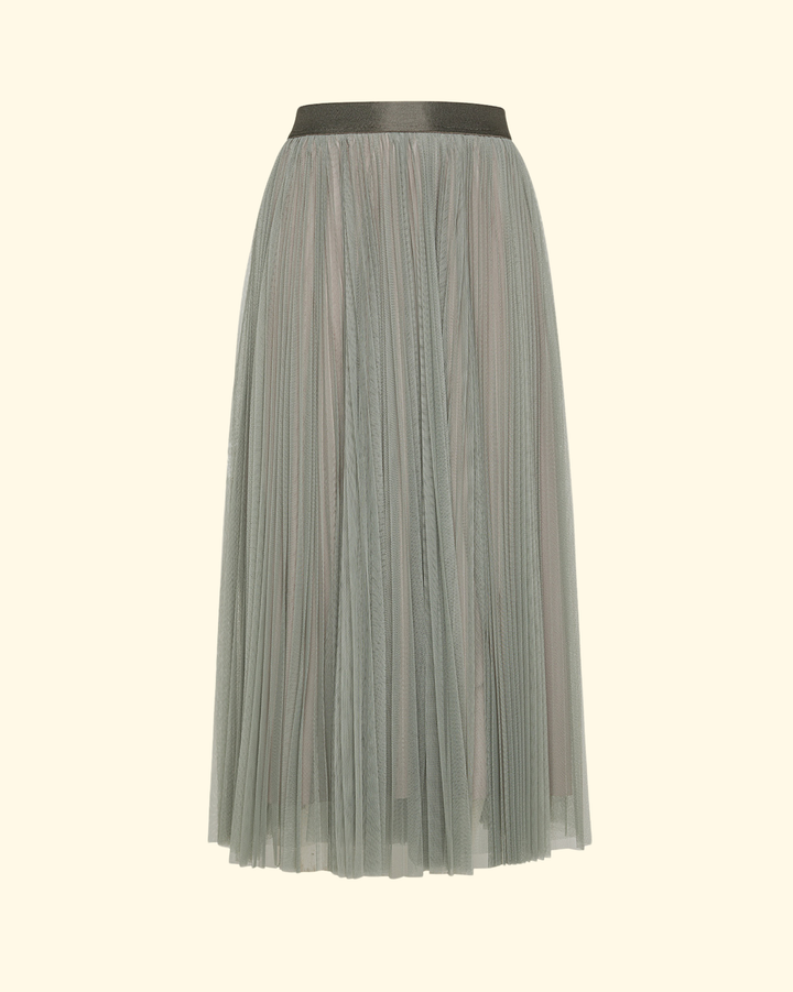 Tulle Soleil Pliss Skirt | Stone
