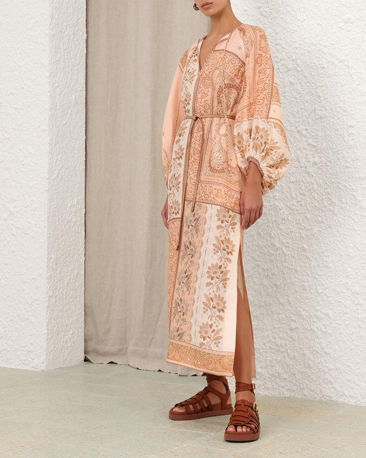 Lucky Tunic Midi Dress | Peach Bandana