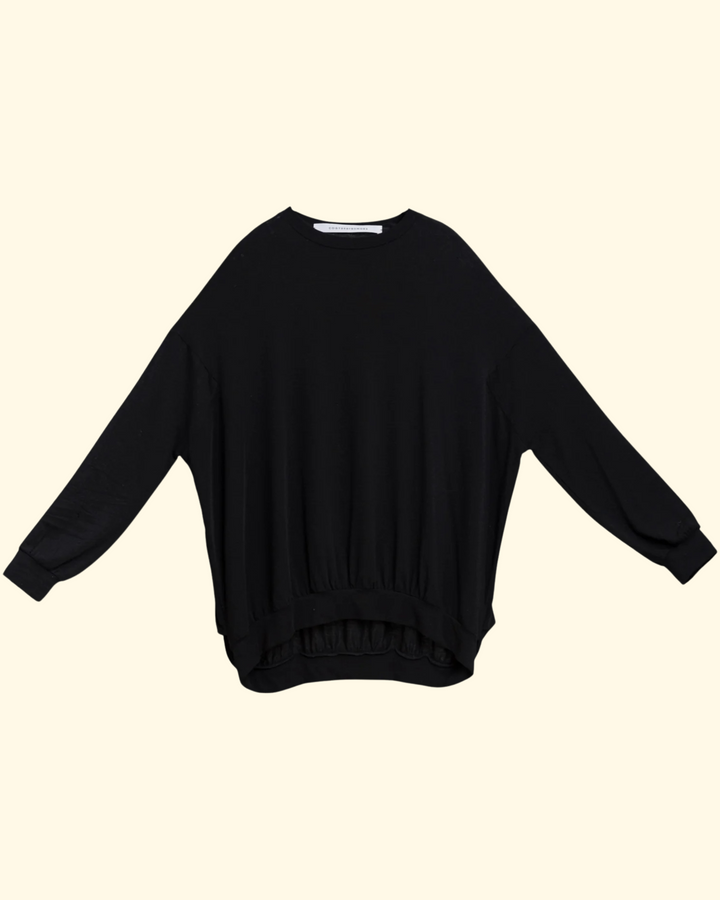 Macy Crew Neck Top | Black