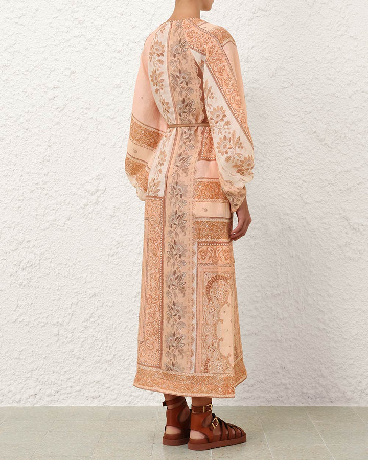 Lucky Tunic Midi Dress | Peach Bandana