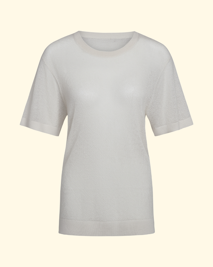 Knit Big Boy Tee w/ Pointelle | Ivory