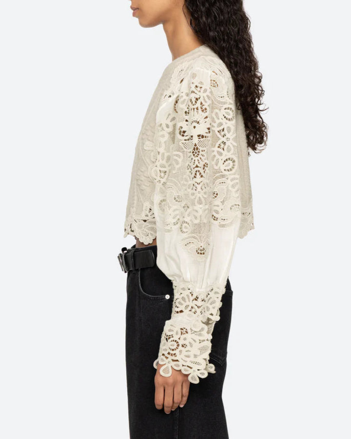 Vania Lace Sweater | Cream