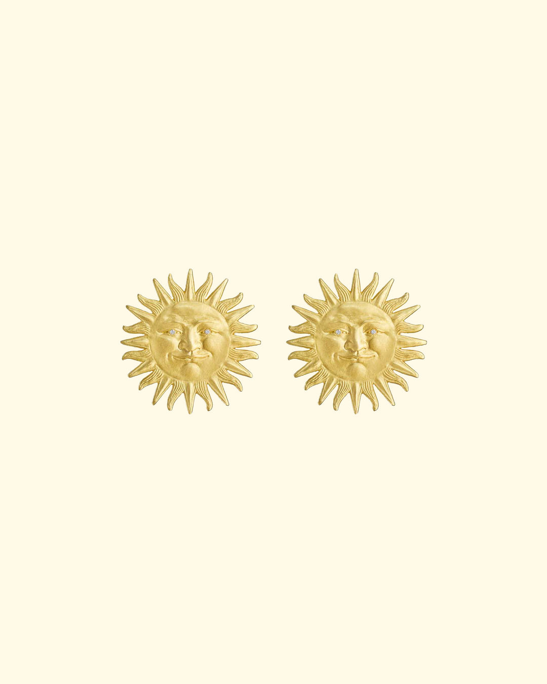 Surface Stud Earring with Diamond | 18K Yellow Gold