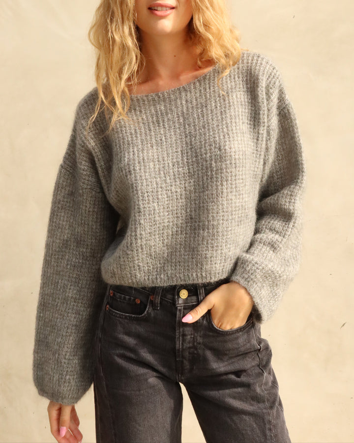 Waffle Mohair Sweater | Grigio Melange