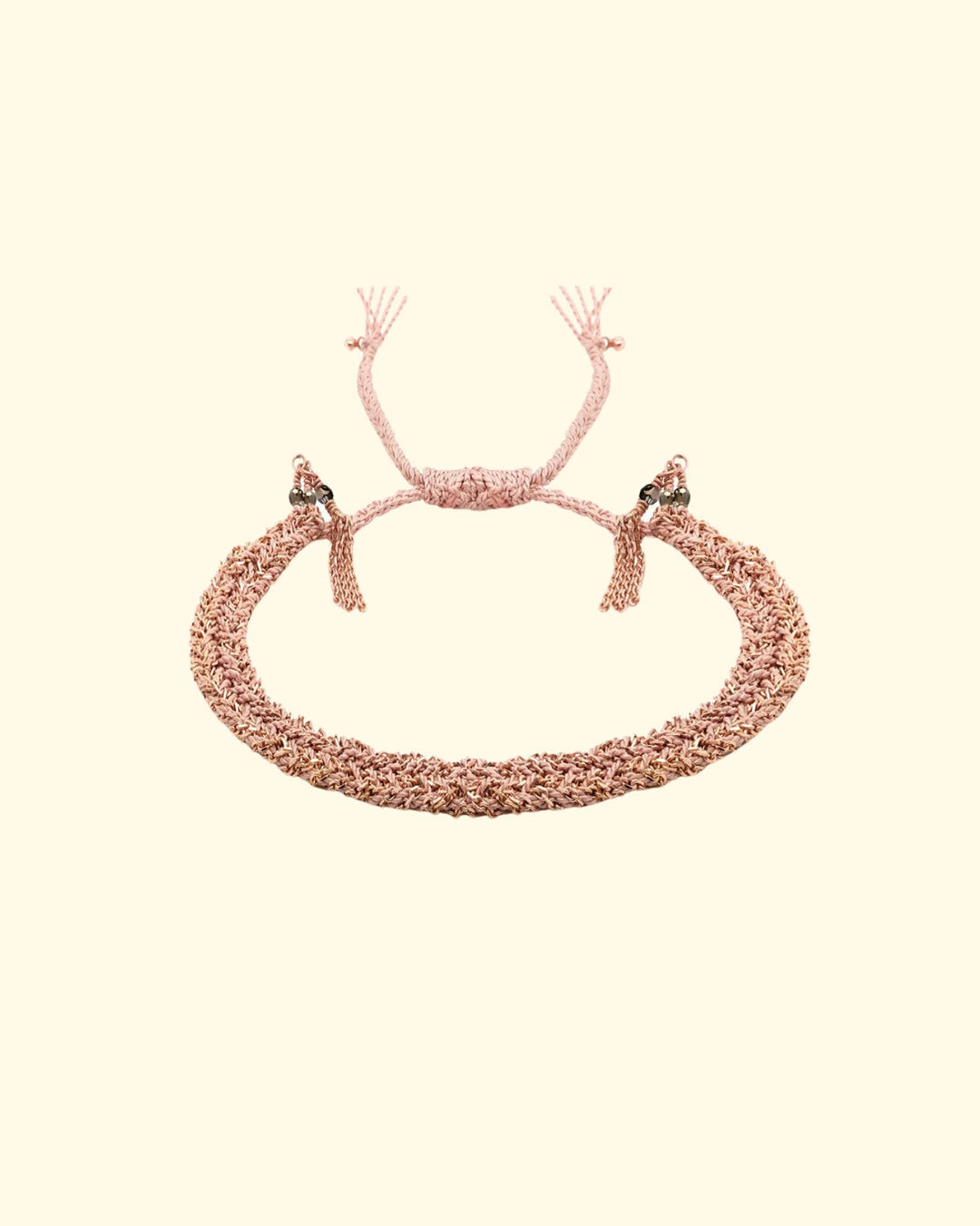 N° 183 Braided Bracelet | Pink Gold Nude