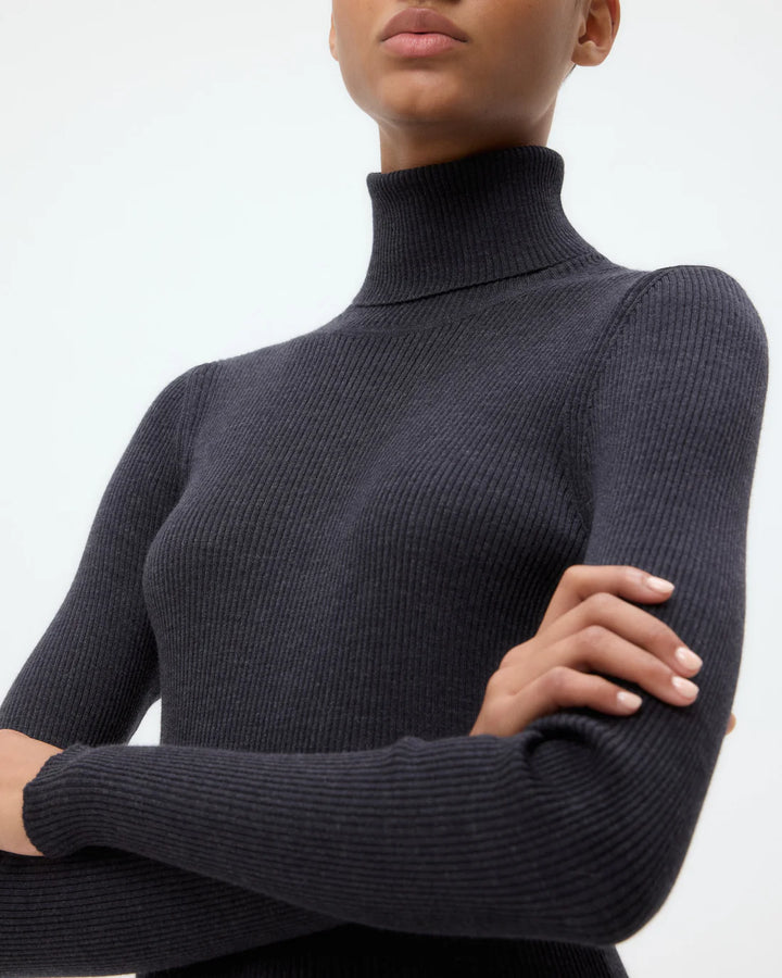 Knit Turtleneck | Dark Charcoal