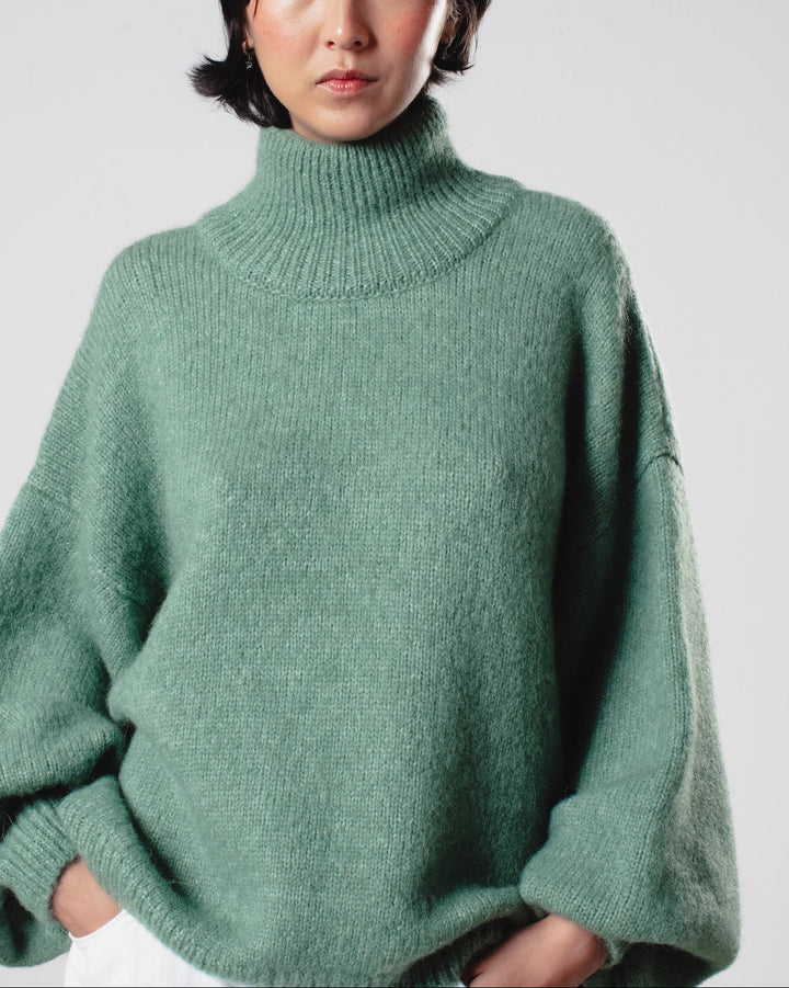 Naomi Mock Neck | Sage Green
