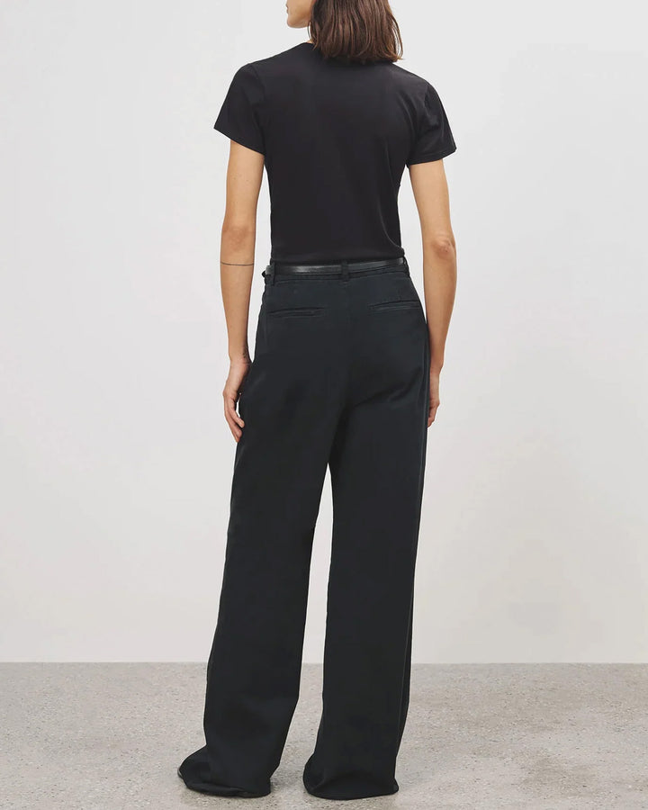 Carol V-Neck Tee Shirt | Black