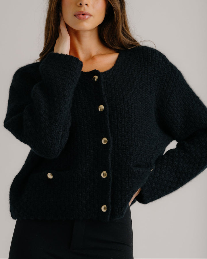 Charlene Cropped Pocket Jacket | Black