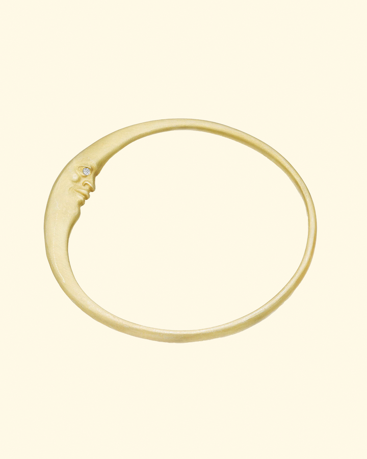 Gold Crescent Moonface Bangle - ONLINE ONLY