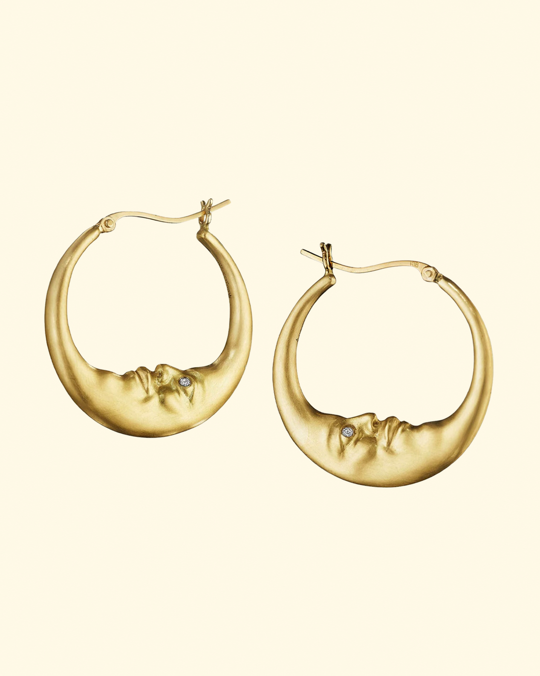 Large Crescent Moon Hoops Earrings - ONLINE ONLY