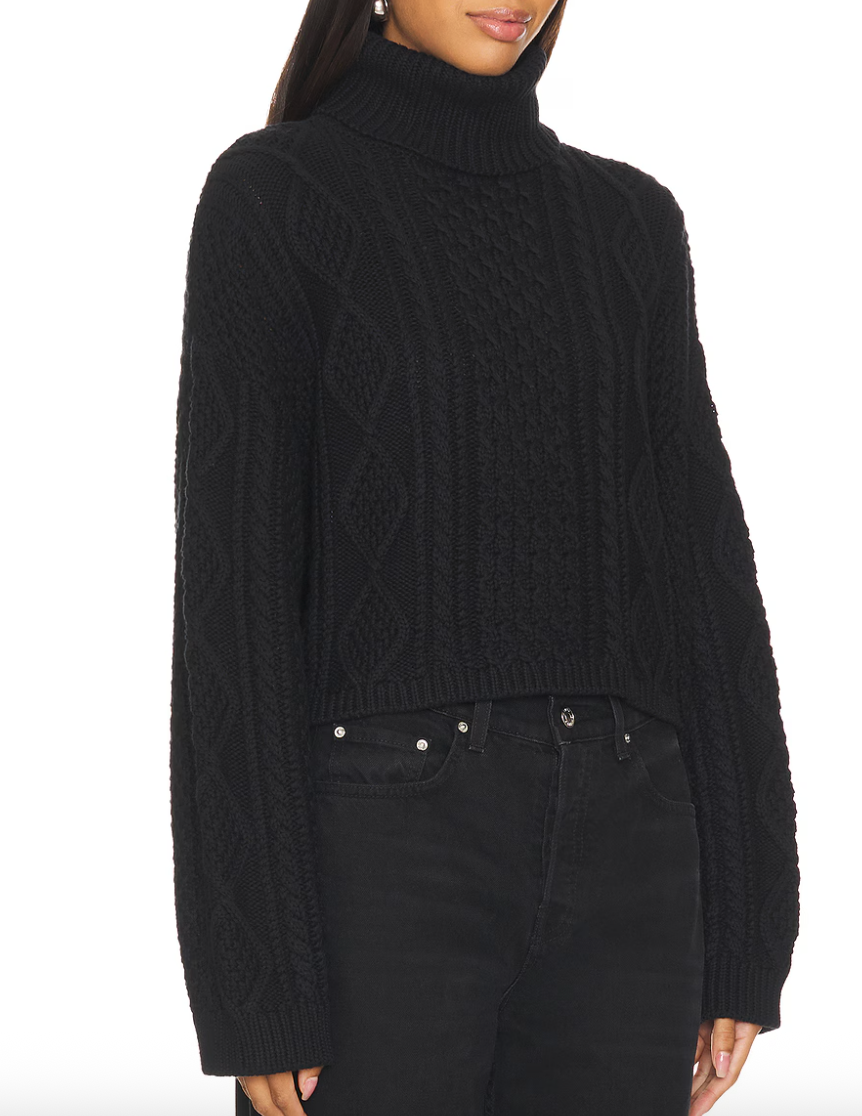 Cable Turtleneck Sweater | Grey