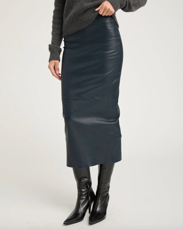 Leather Tube Skirt | Midnight