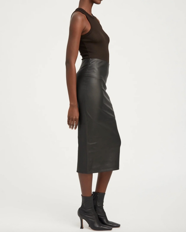 Leather Tube Skirt | Black