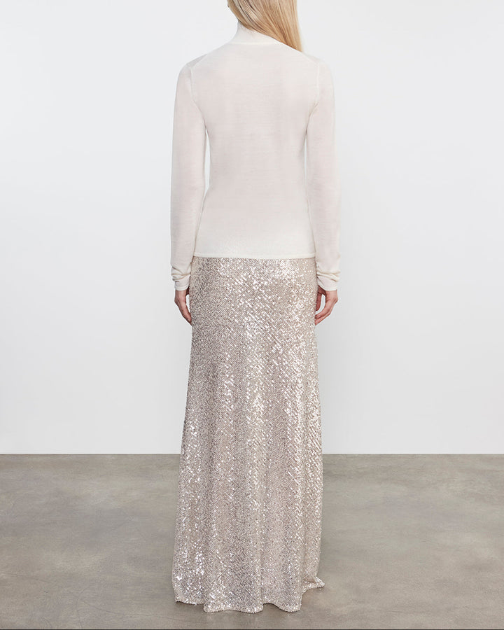 Sequin Full Length Skirt | Silver