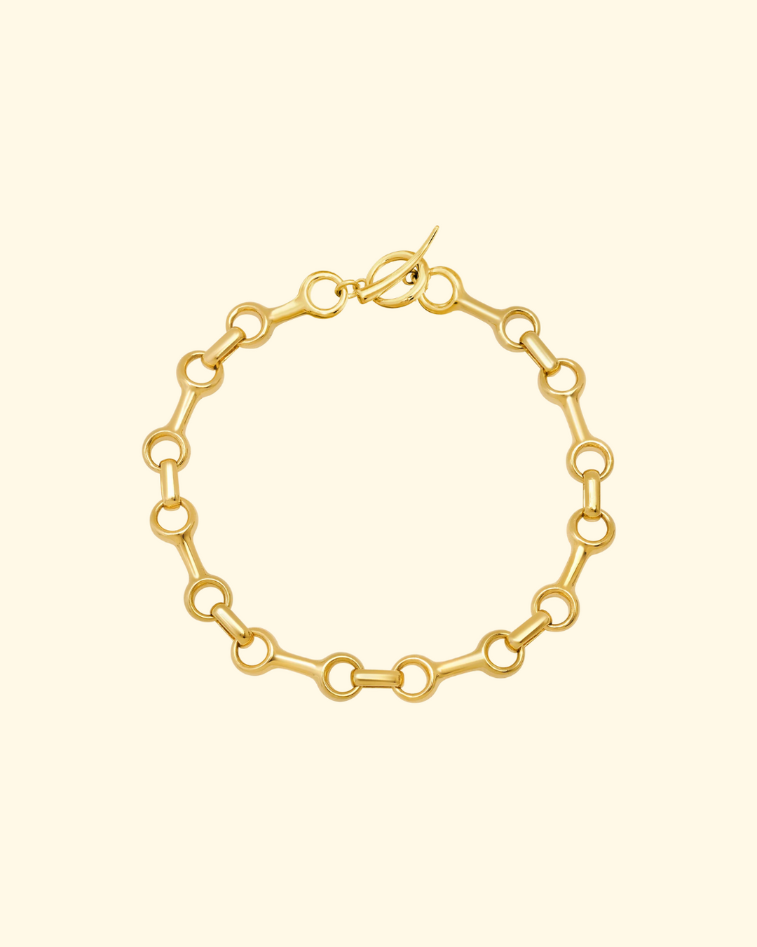 25mm Double Beam Chain Bracelet | Yellow Gold Plated Silver