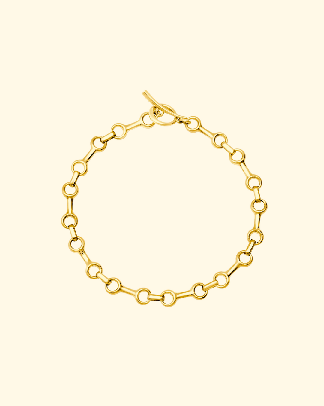 Mini Double Beam Chain Bracelet | Yellow Gold Plated Silver