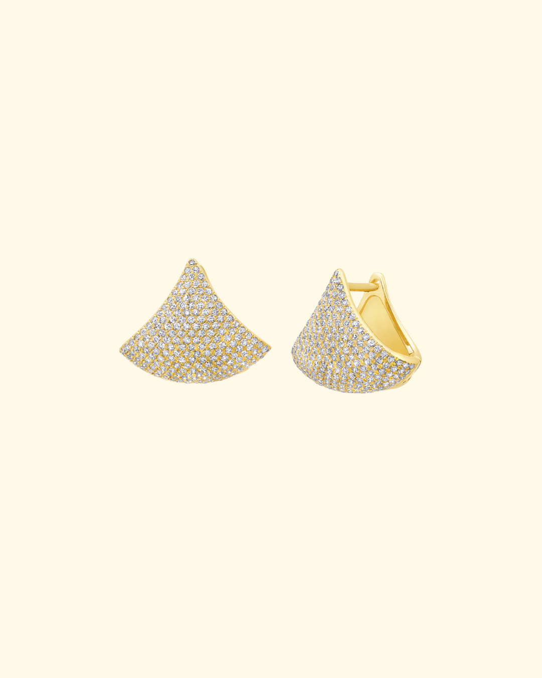 Large Apse Pave Earrings | Yellow Gold - ONLINE ONLY