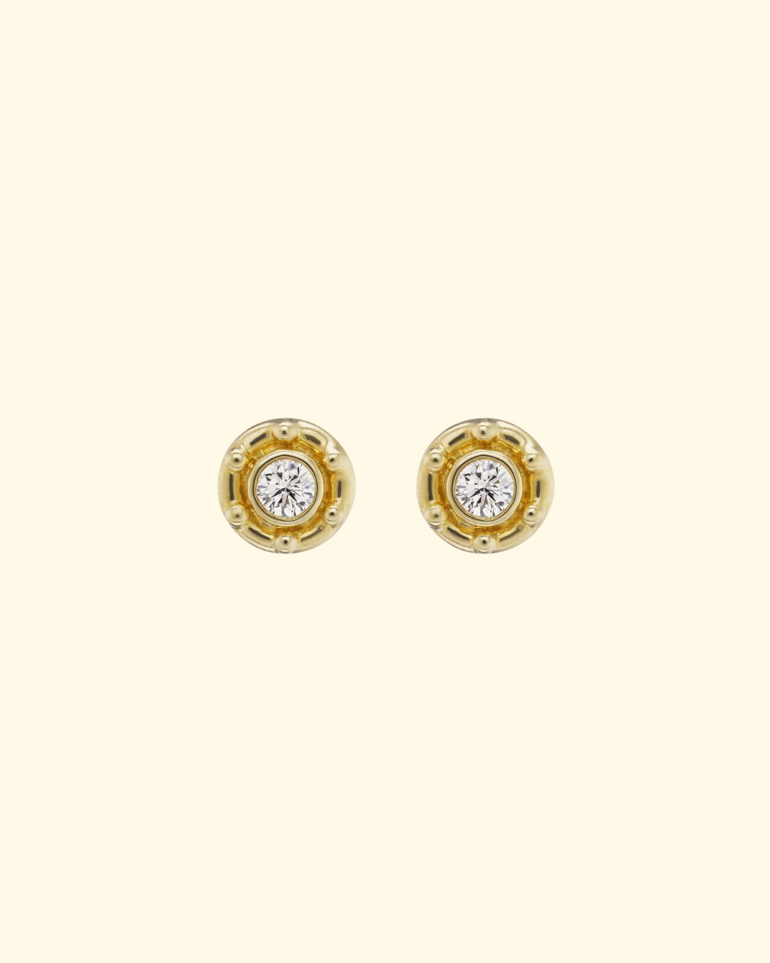 Aurifex Stud Earrings in Diamond | 18k Yellow Gold