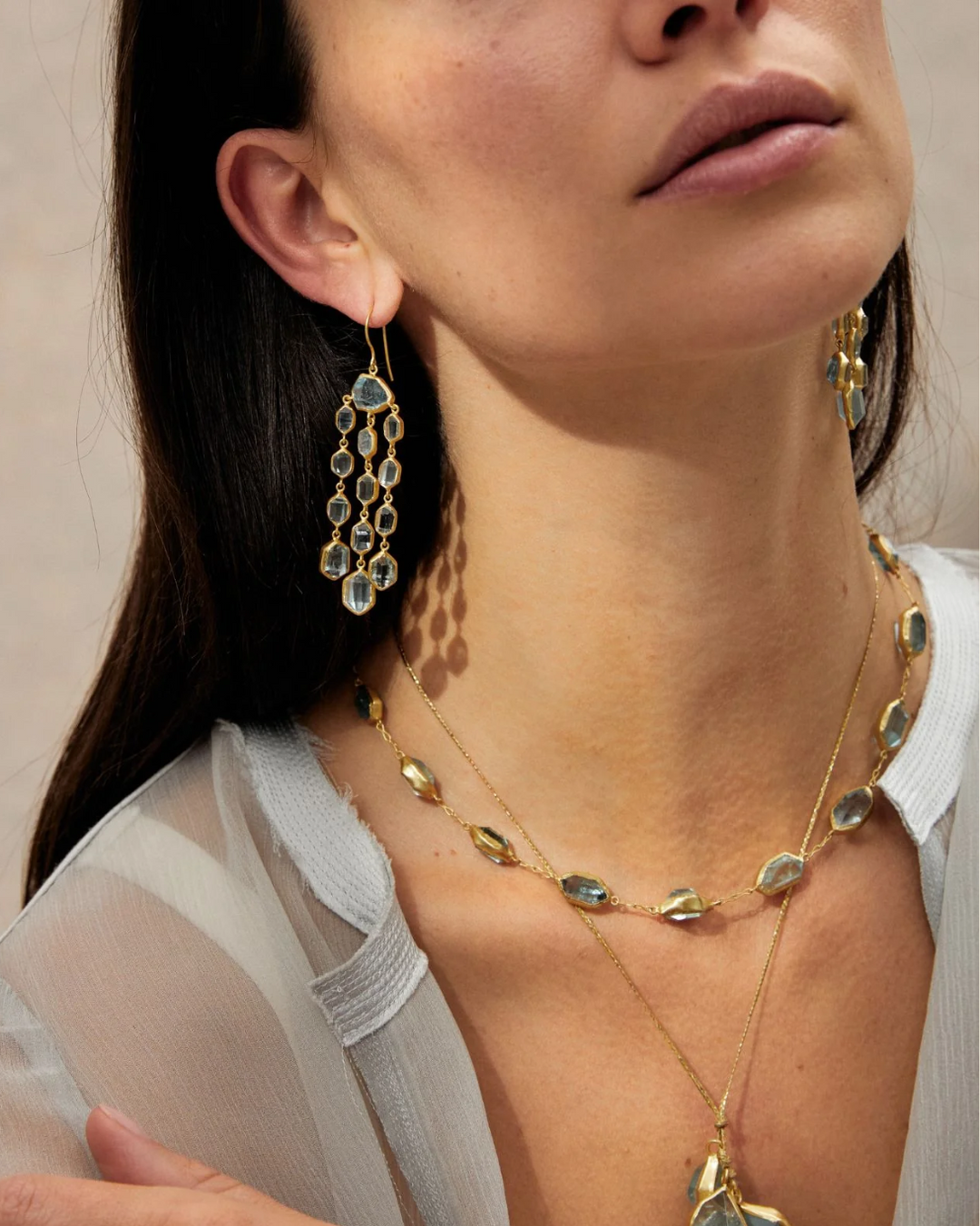 Cerulean Full Stone Necklace | 18K YG & Aquamarine - ONLINE ONLY