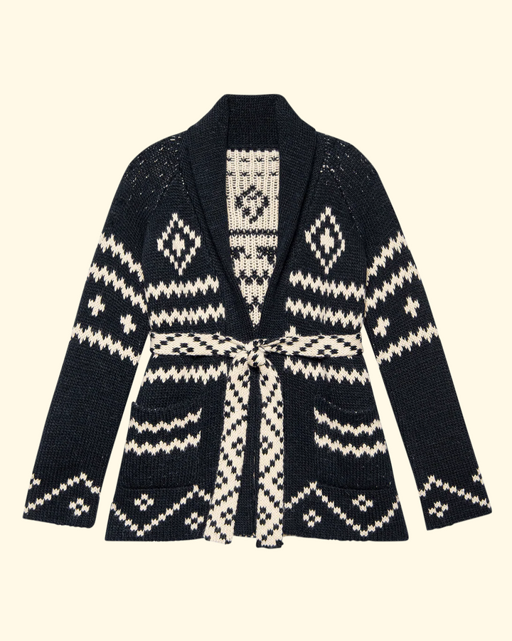 The Reversible Shepherd Cardigan | Navy/Cream