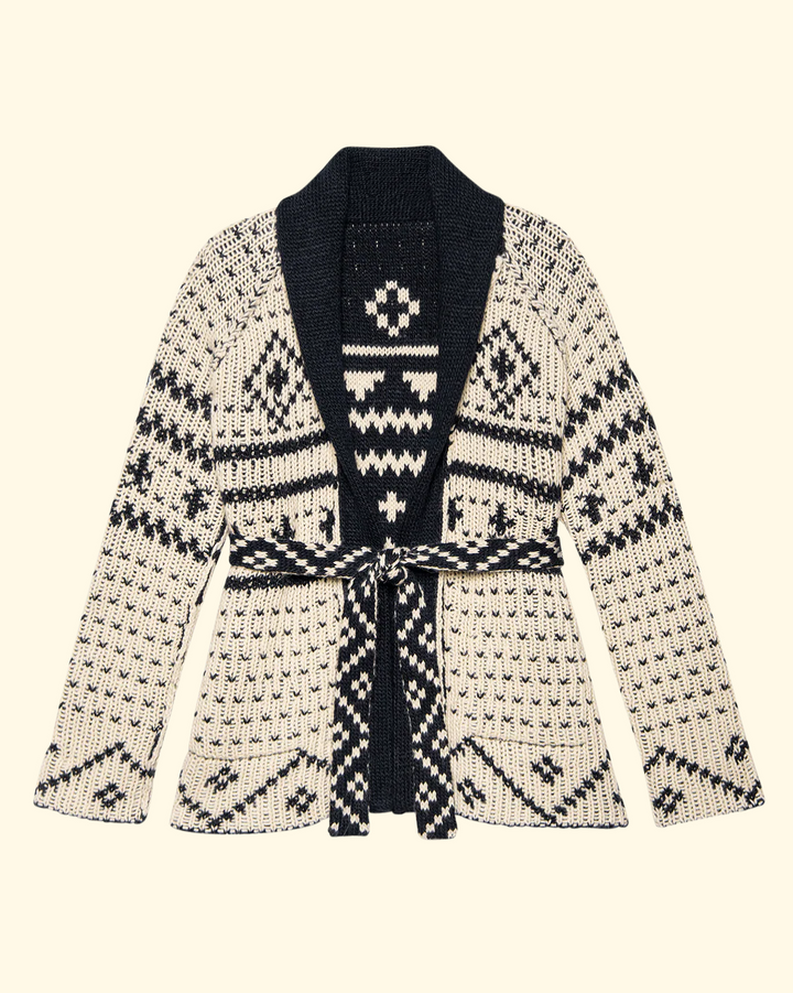 The Reversible Shepherd Cardigan | Navy/Cream