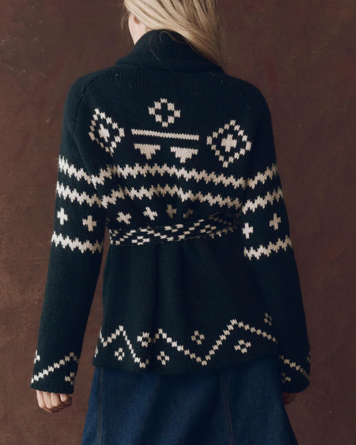 The Reversible Shepherd Cardigan | Navy/Cream