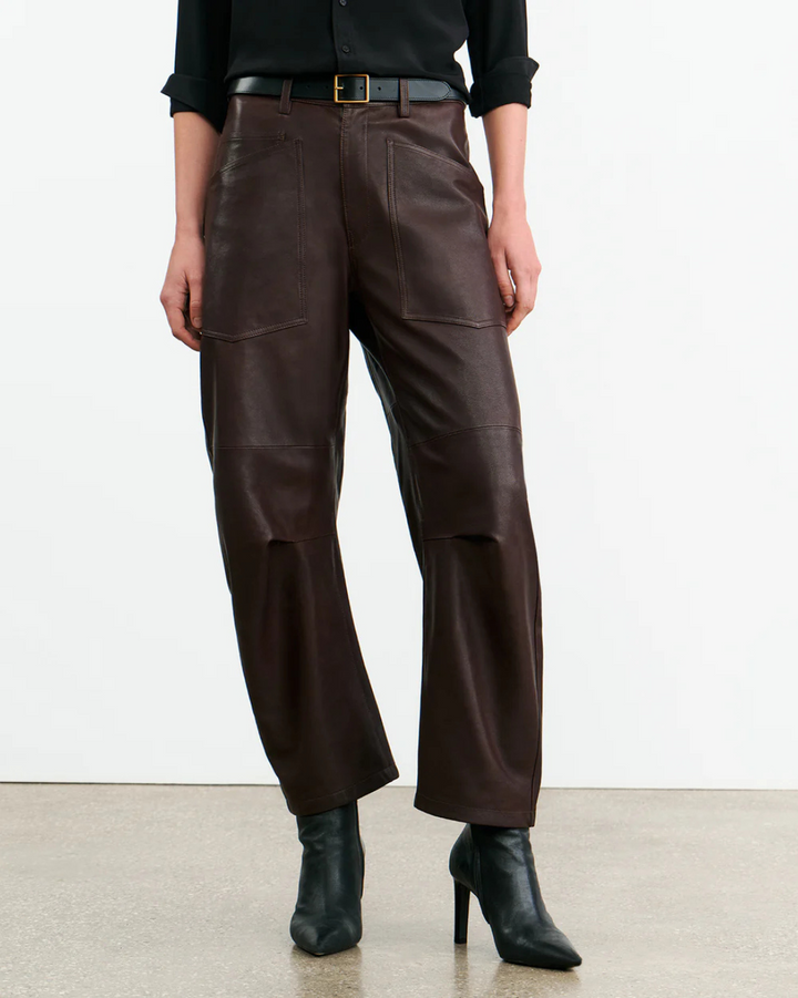 Shon Leather Pant | Dark Brown