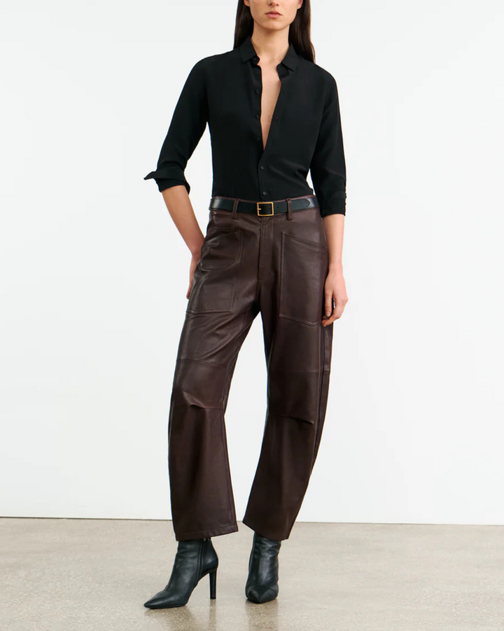 Shon Leather Pant | Dark Brown