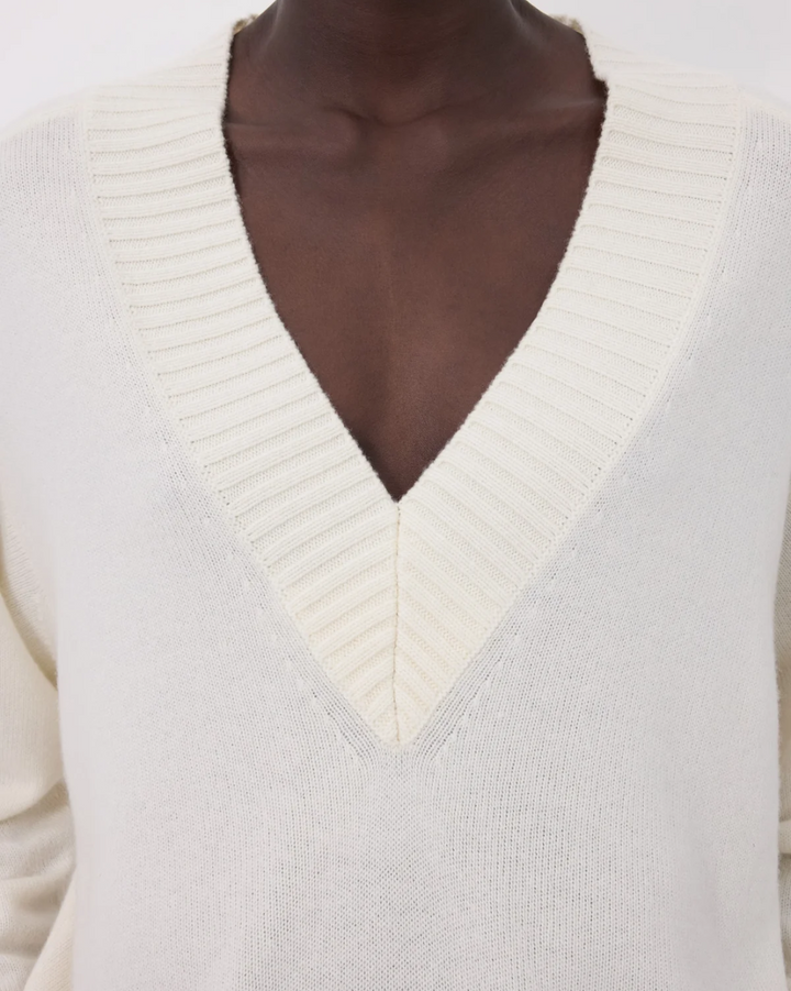Sage V Neck Sweater | Ivory