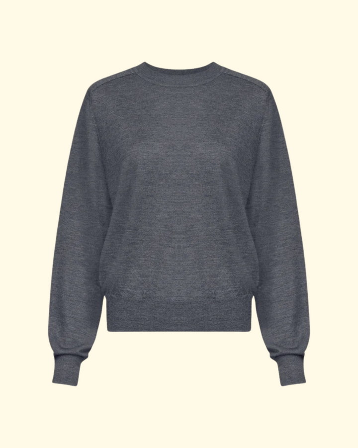 Angus Fine Knit Sweater | Anthracite Melange
