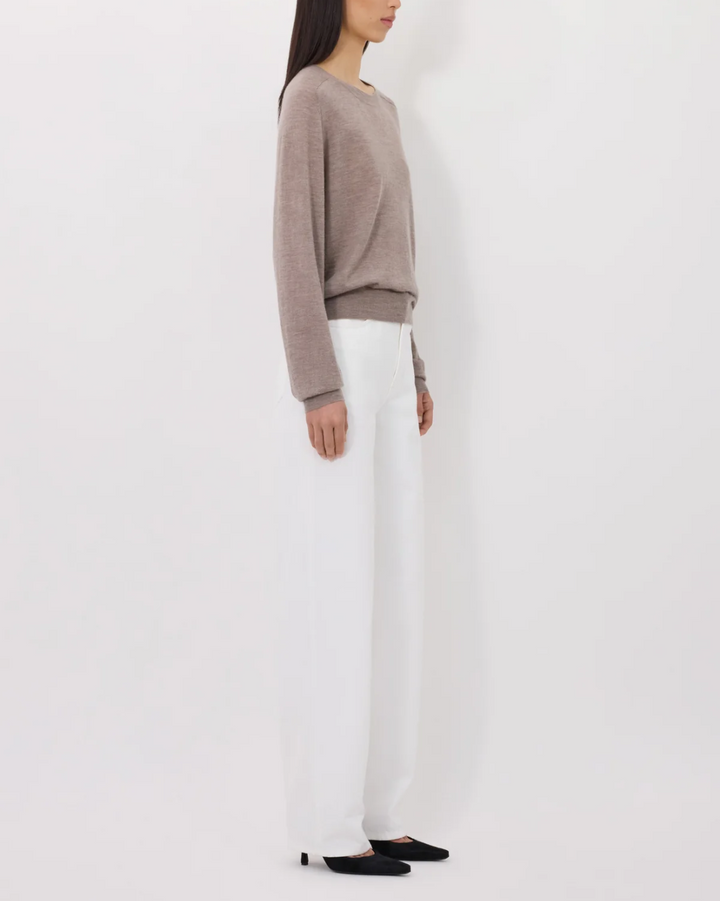 Angus Fine Knit Sweater | Taupe Melange
