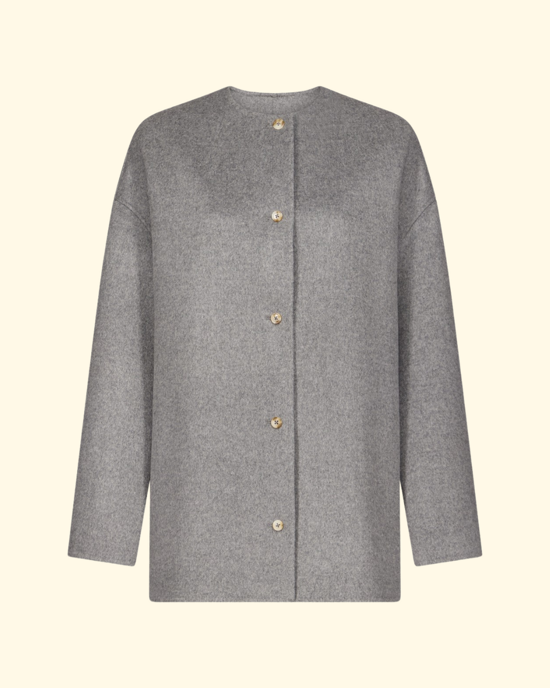 Dunne Single Breasted Coat | Grey Melange