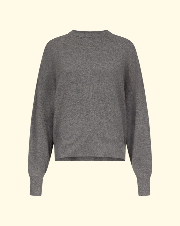Anaa Round Neck Sweater | Anthracite Melange