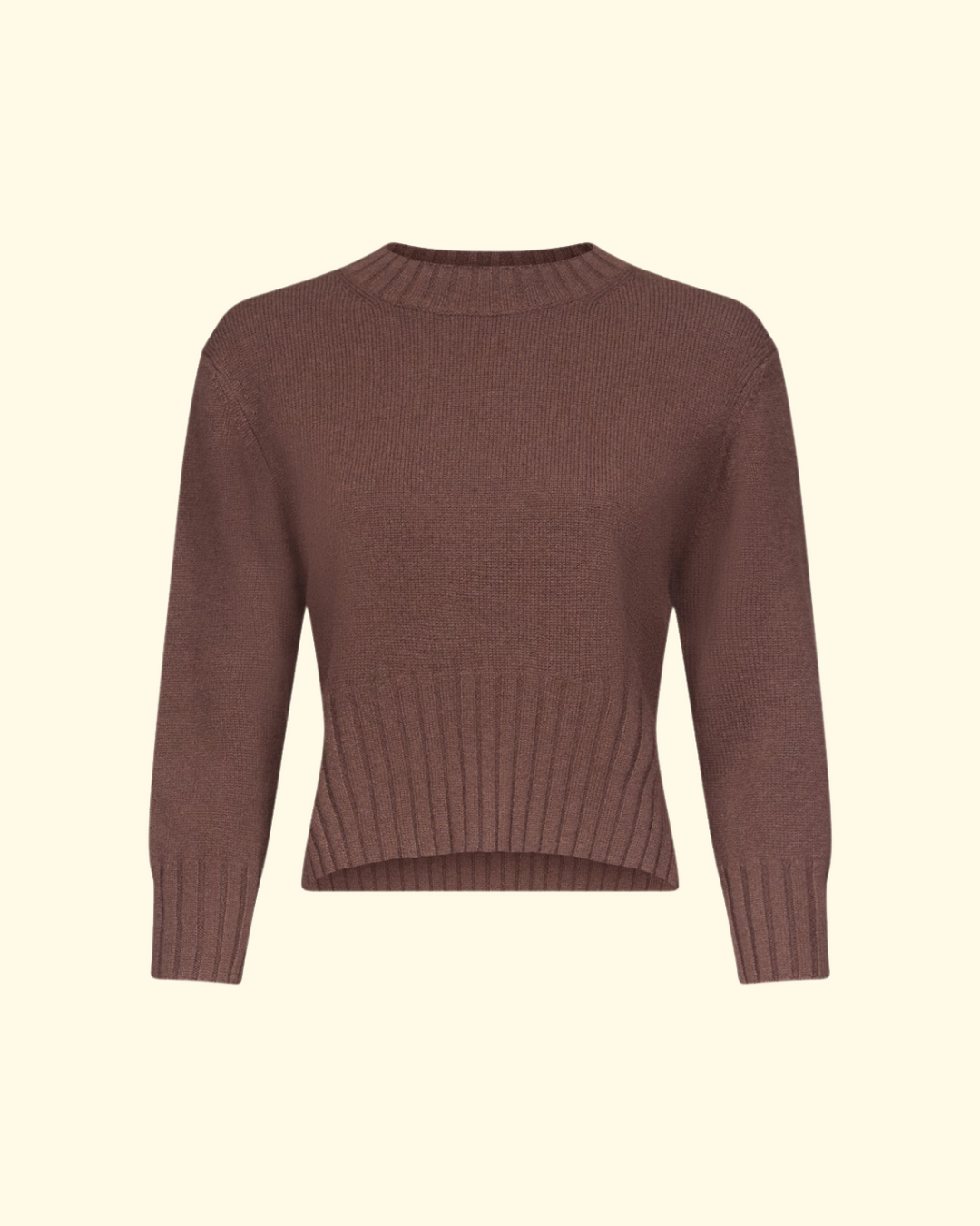 Mora Cropped Sweater | Brown