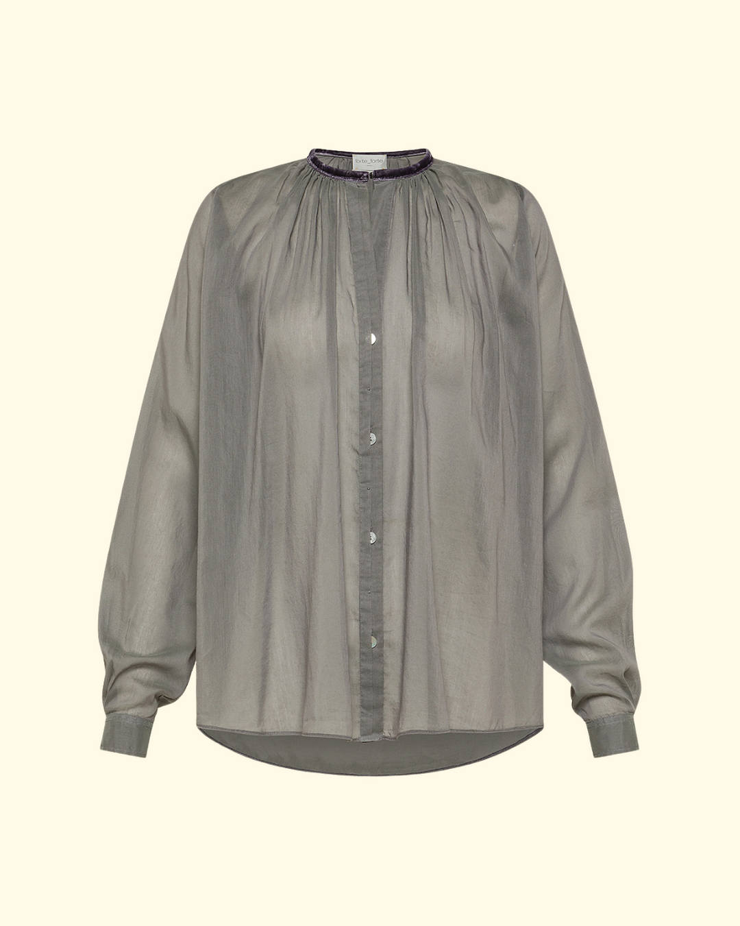 Co/Se Voile Tie-Shirt with Velvet | Stone