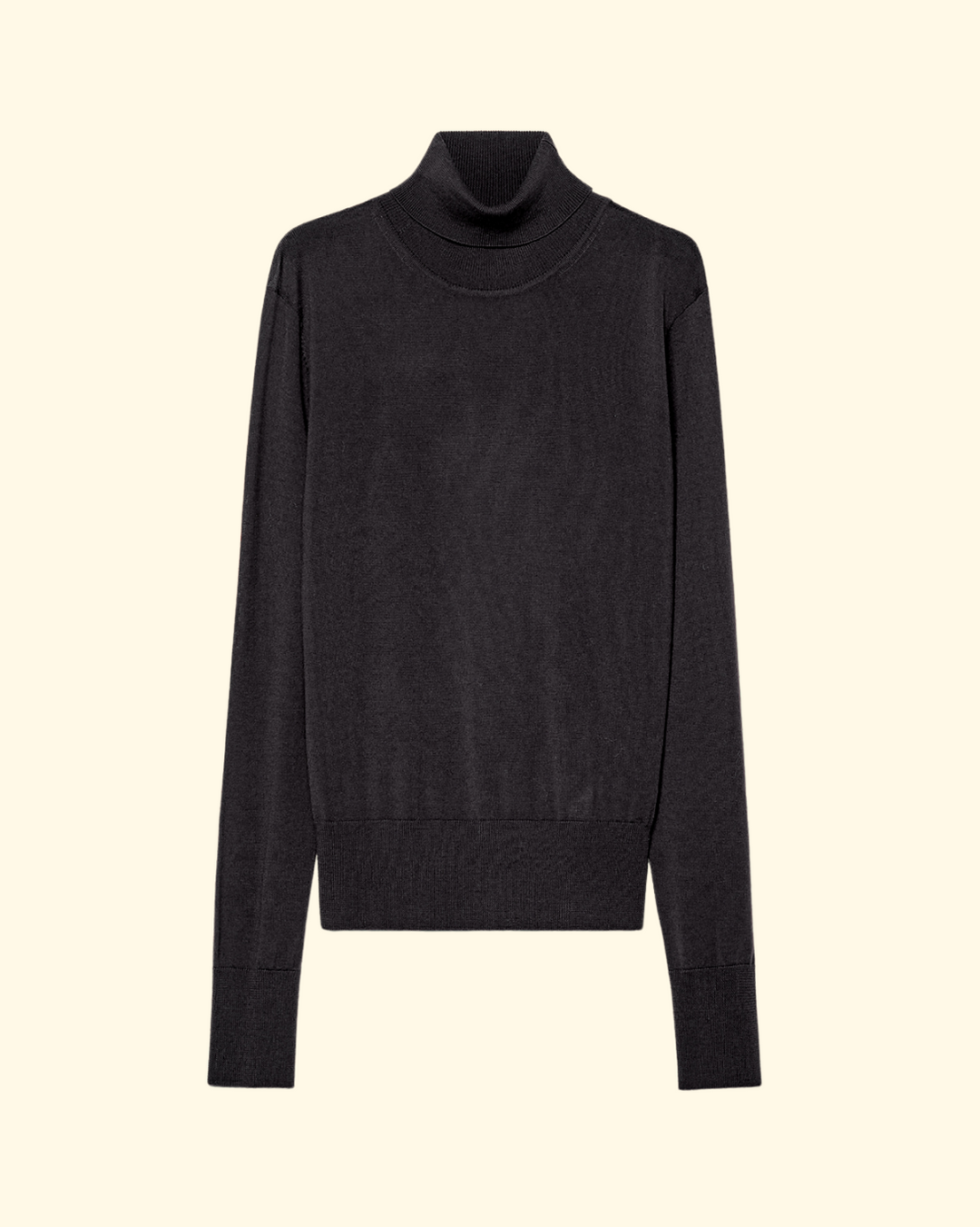 Superfine Merinos Turtleneck Sweater | Noir