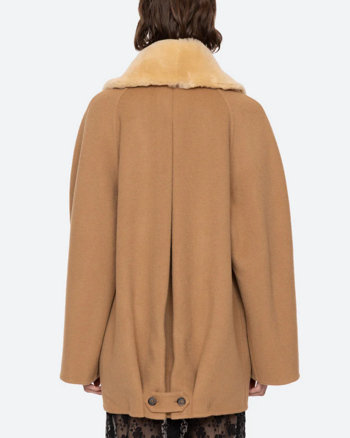 Astra Double Faced Peacoat | Khaki