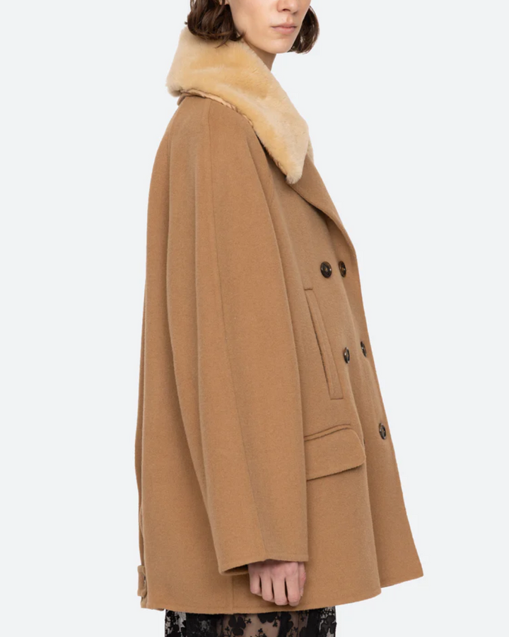 Astra Double Faced Peacoat | Khaki