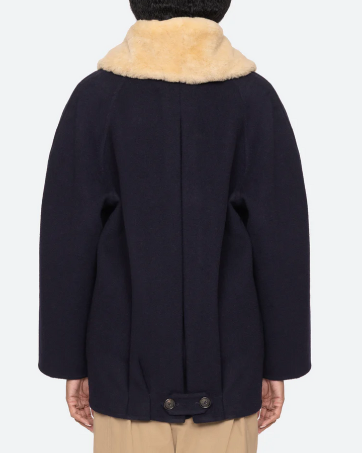 Astra Double Faced Peacoat | Navy