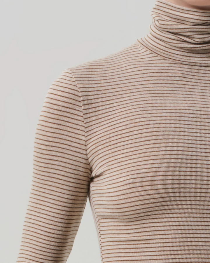 Caradene Turtleneck | Oatmeal Stripes