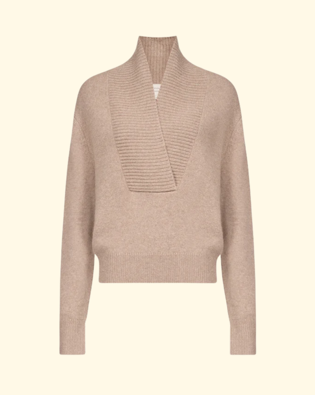 Makela Large V Neck Sweater | Taupe